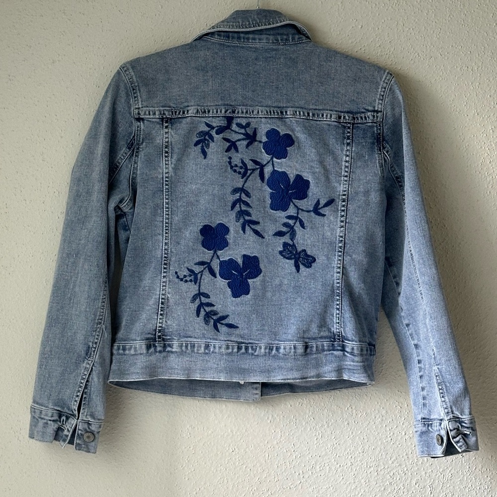 Peck and Peck acid washed vintage jean jacket size Small preowned - Picture 6 of 9
